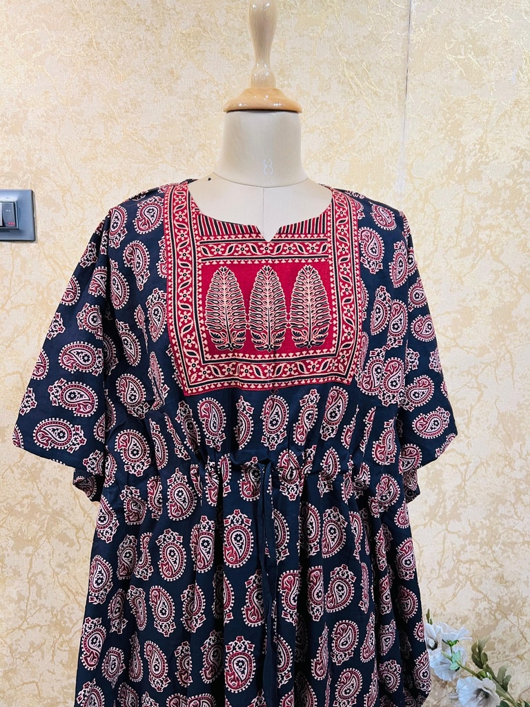 Ajrakh Cotton Long Kaftan 5053