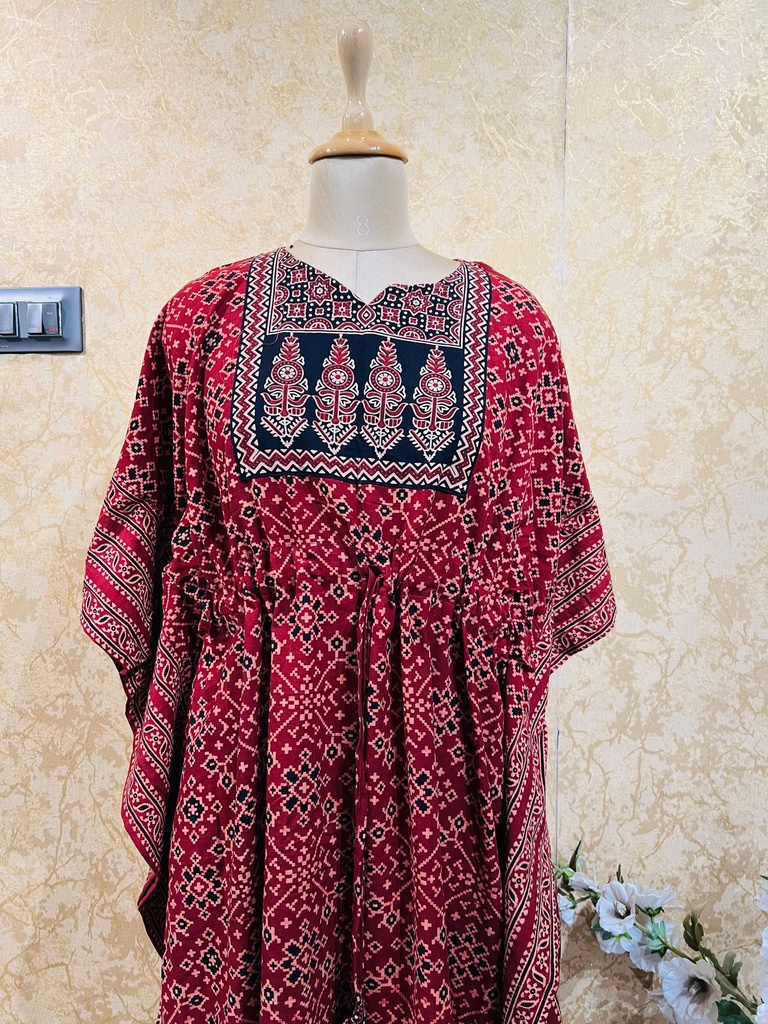 Ajrakh Cotton Long Kaftan 5053