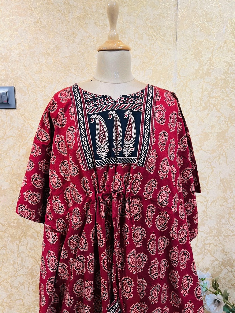 Ajrakh Cotton Long Kaftan 5053