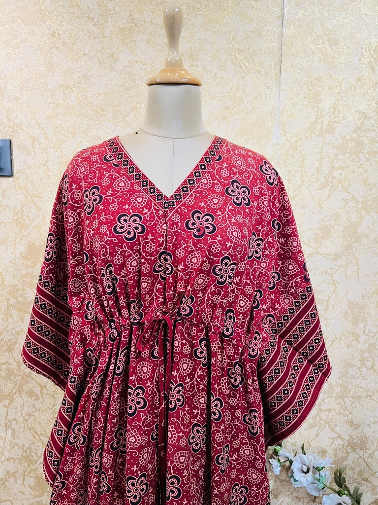 Ajrakh Cotton Long Kaftan 5053