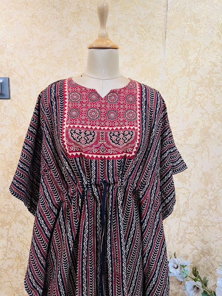 Ajrakh Cotton Long Kaftan 5053