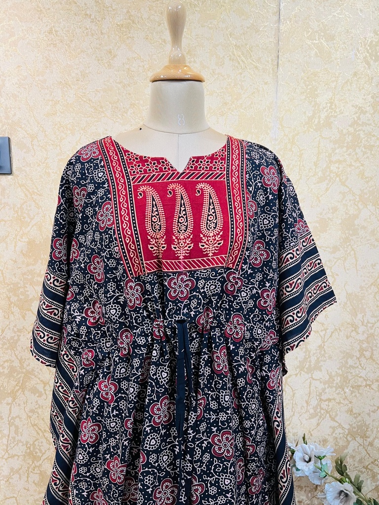 Ajrakh Cotton Long Kaftan 5053