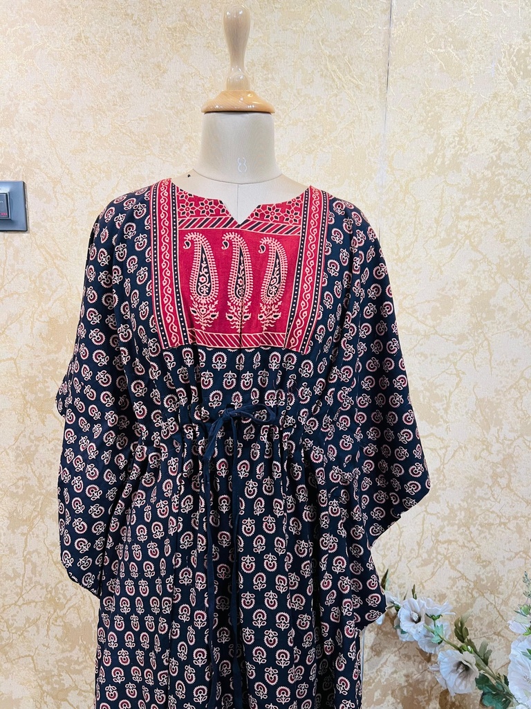 Ajrakh Cotton Long Kaftan 5053