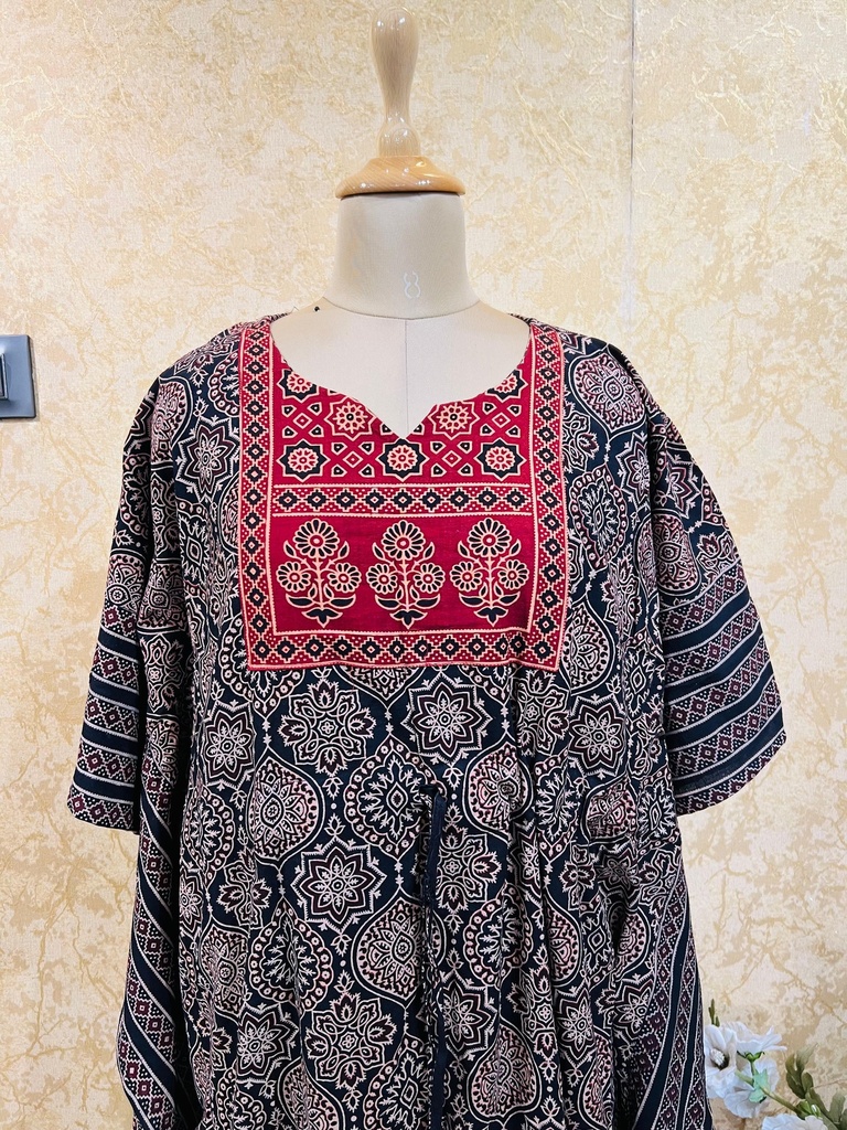 Ajrakh Cotton Long Kaftan 5053