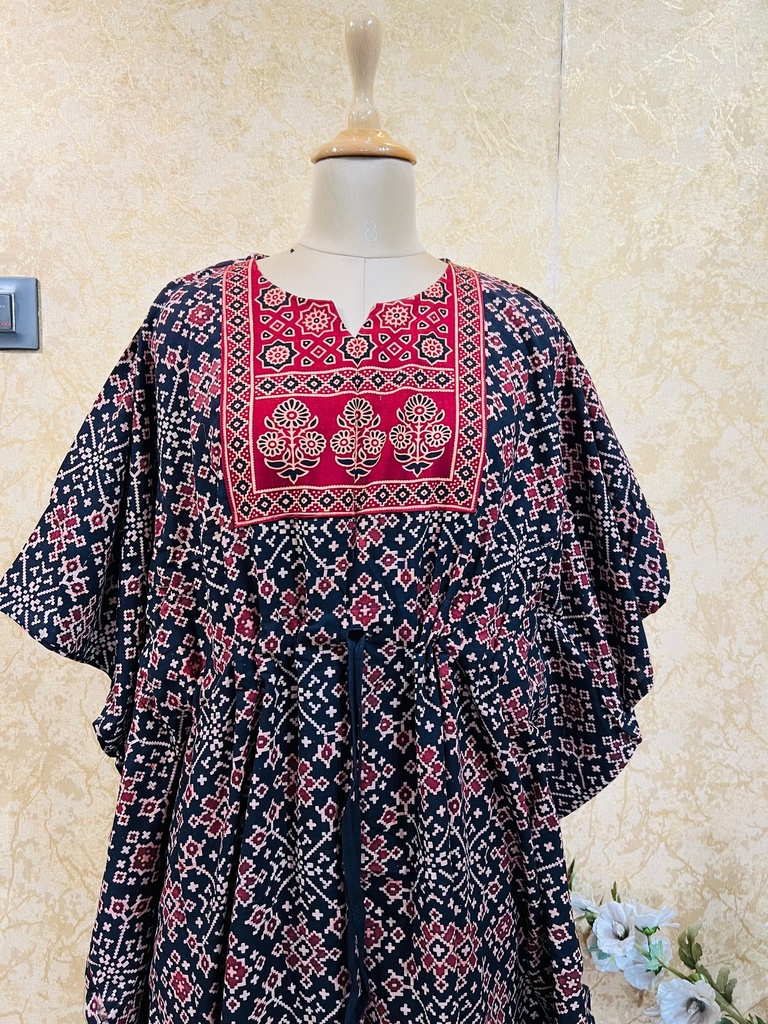 Ajrakh Cotton Long Kaftan 5053