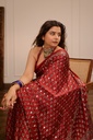 Ajrakh Silk Mirror Saree 5036