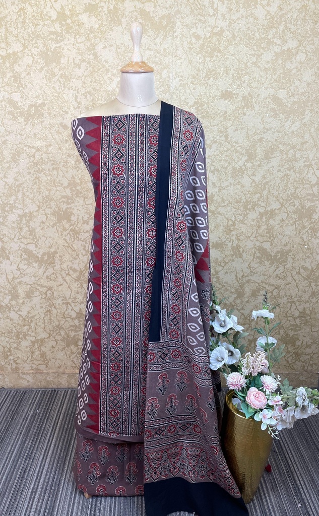 Premium Ajrakh Cotton Suits 4558