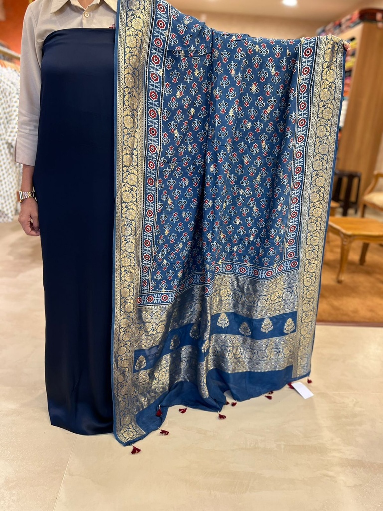 Ajrakh Silk Suit 5048