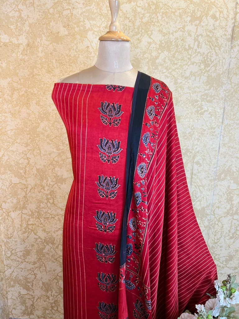Ajrakh Modal Silk Suits 5048