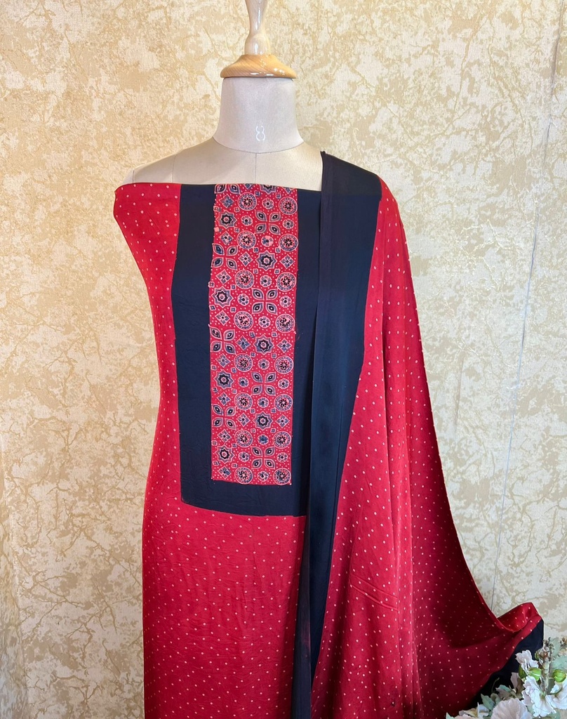 Ajrakh Modal Silk Suits 5048