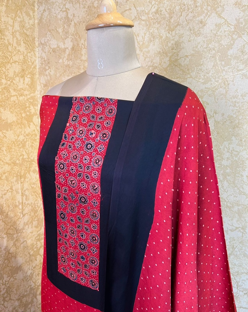 Ajrakh Modal Silk Suits 5048