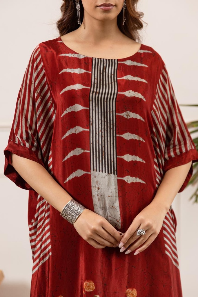 Crepe Silk Kaftan Set 4801