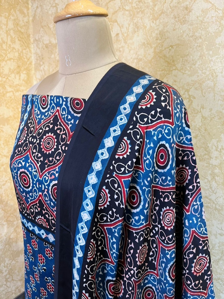 Ajrakh Dola Silk Dupatta 4564