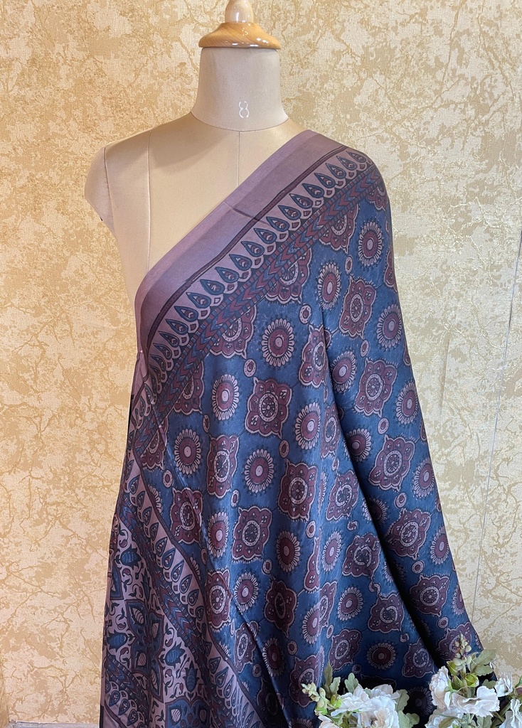 Ajrakh Silk Dupatta 5038