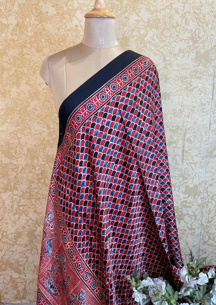Ajrakh Silk Dupatta 5038