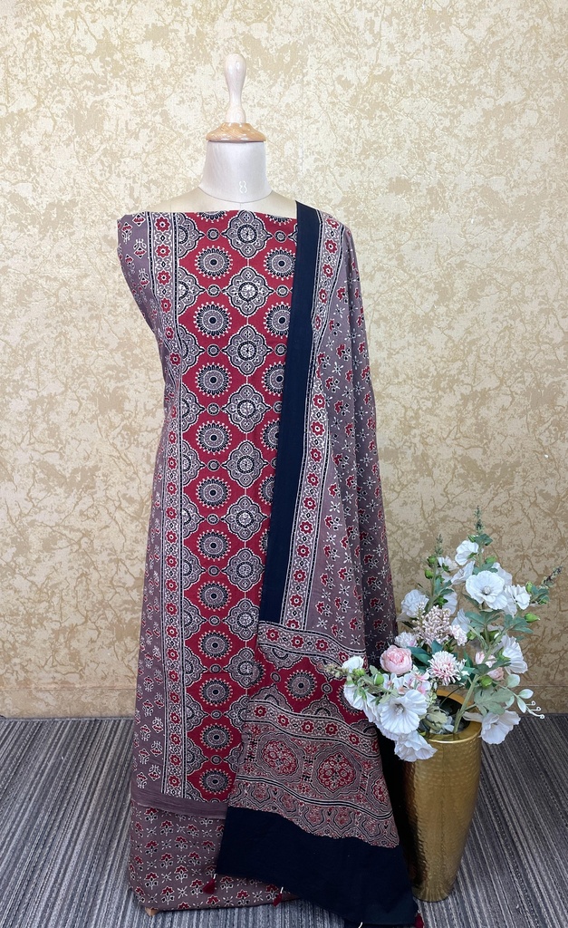 Premium Ajrakh Cotton Suits 4558