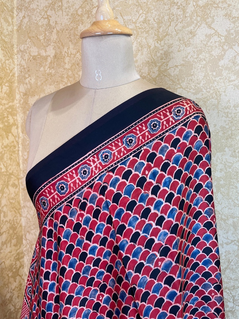 Ajrakh Silk Dupatta 5038