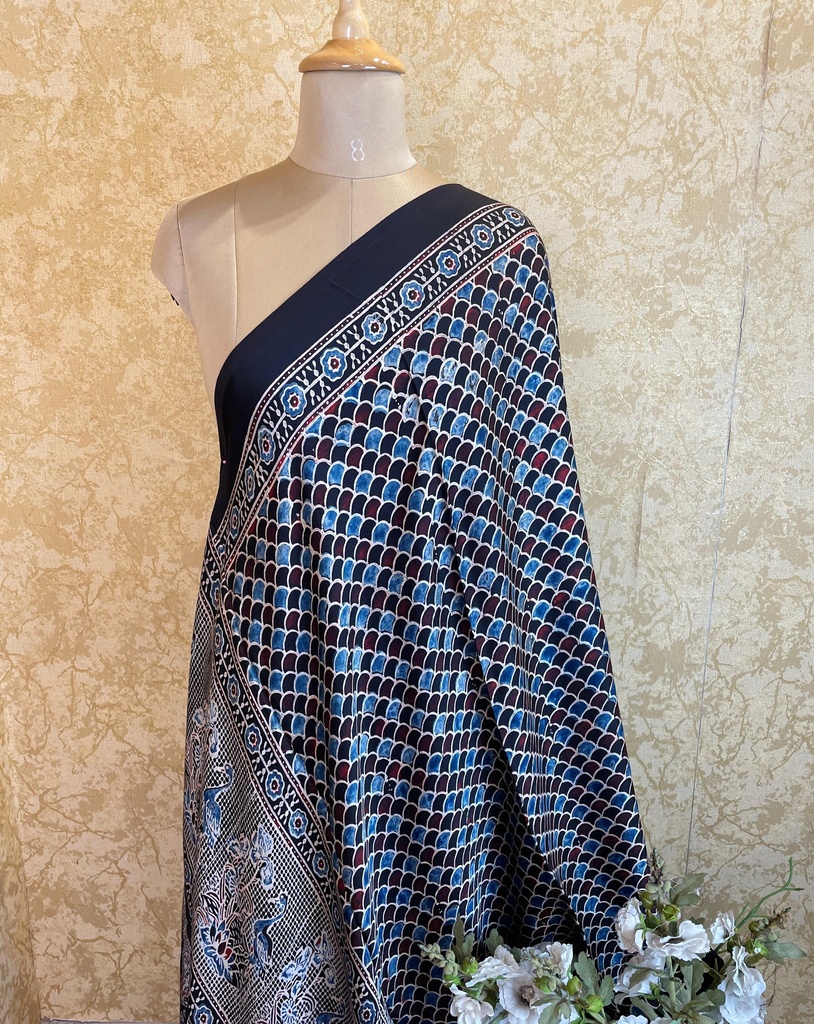 Ajrakh Silk Dupatta 5038