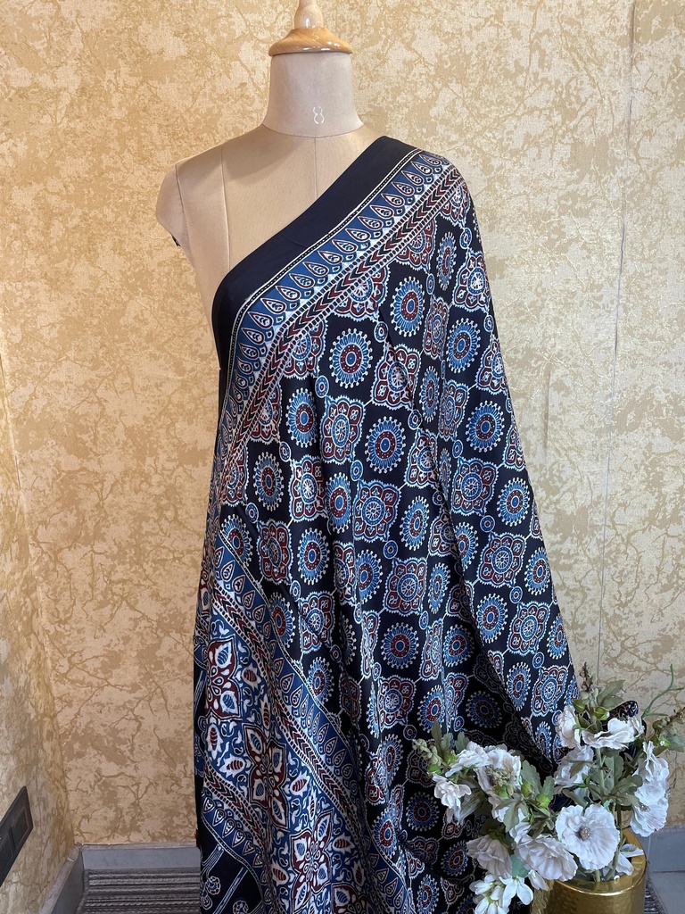 Ajrakh Silk Dupatta 5038