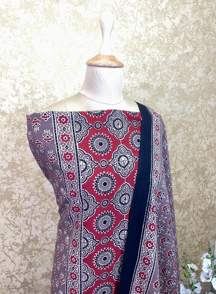 Premium Ajrakh Cotton Suits 4558