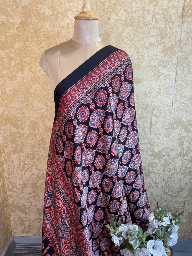 Ajrakh Silk Dupatta 5038