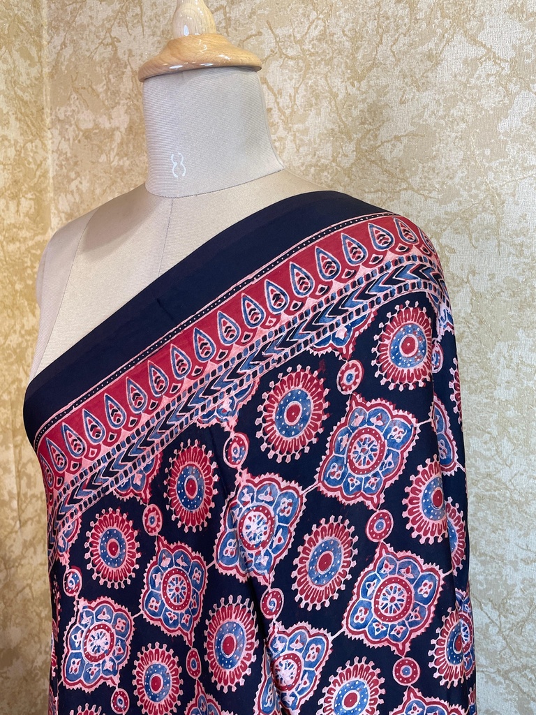 Ajrakh Silk Dupatta 5038