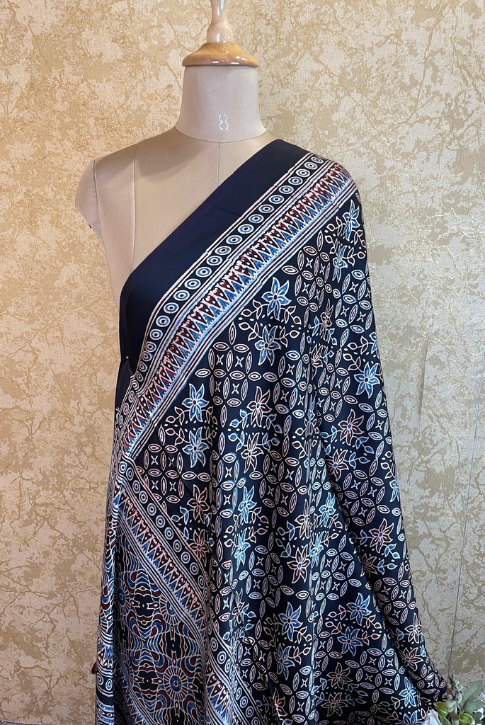 Ajrakh Silk Dupatta 5038