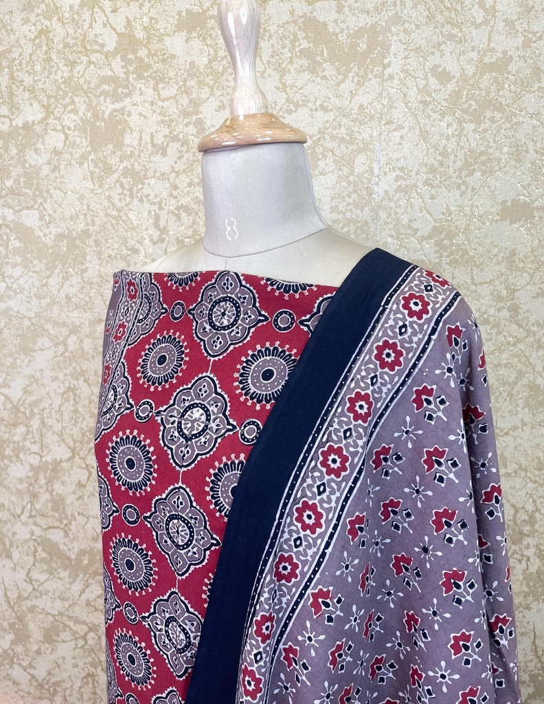 Premium Ajrakh Cotton Suits 4558