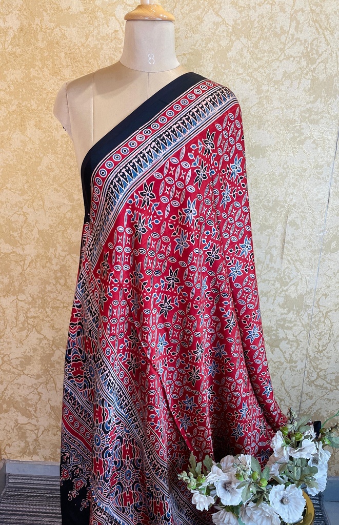 Ajrakh Silk Dupatta 5038