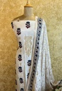 Ajrakh Dola Silk Top and Dupatta Set 5048