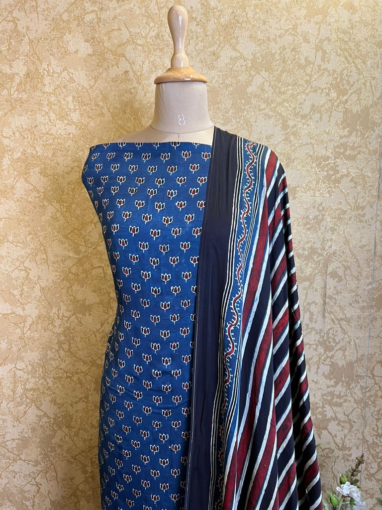 Ajrakh Modal Silk Suits 5048