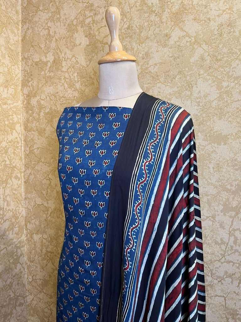 Ajrakh Modal Silk Suits 5048