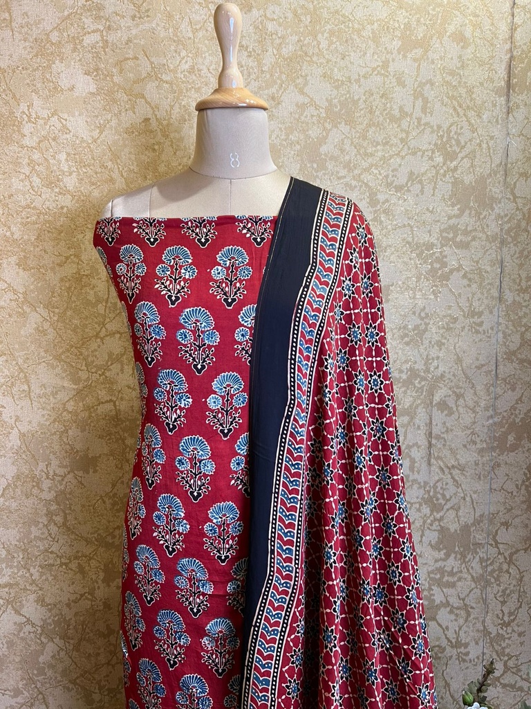 Ajrakh Modal Silk Suits 5048
