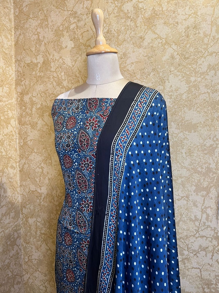 Ajrakh Modal Silk Suits 5048