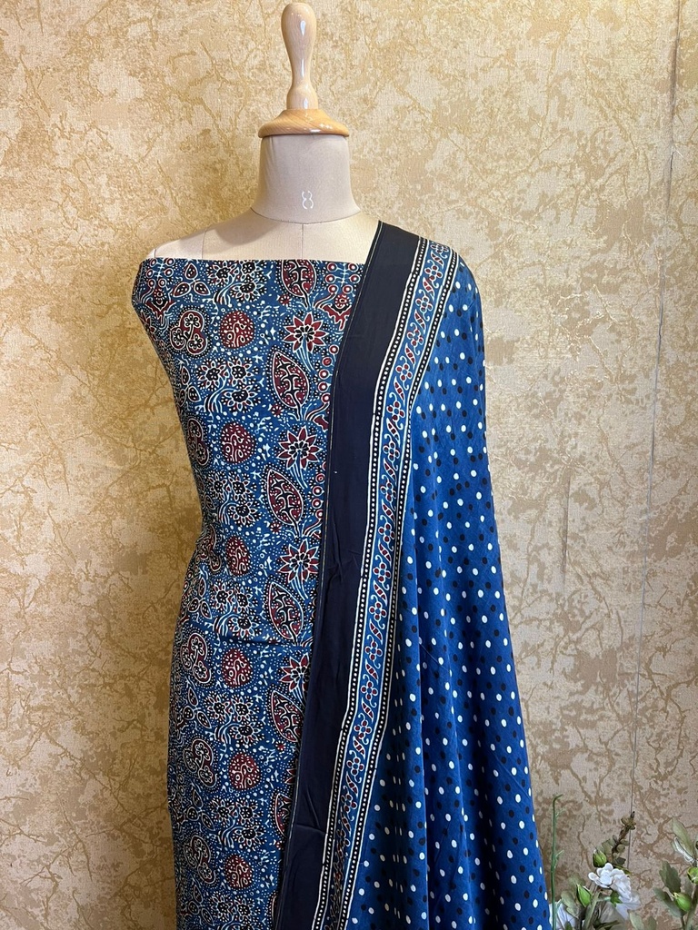 Ajrakh Modal Silk Suits 5048