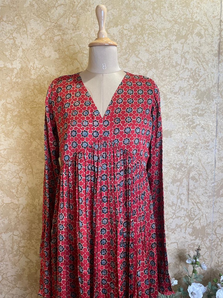 Ajrakh Modal Silk Kurti 5053