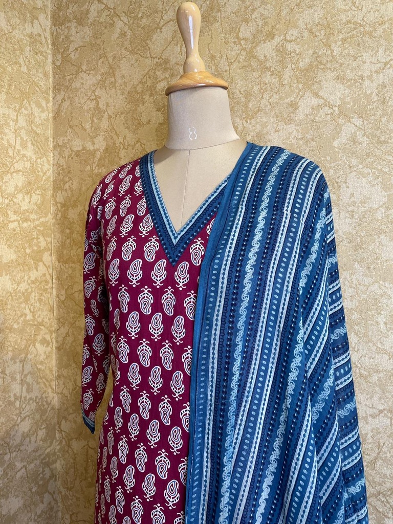 Ajrakh Cotton 3 pcs Sets 5046