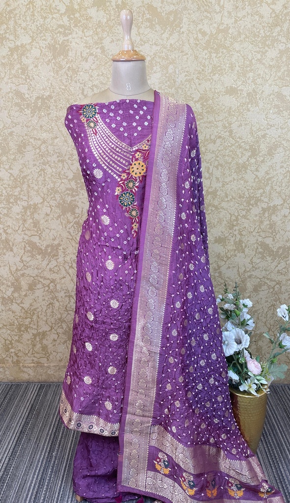 Bandhani Dola Silk Suit 5012