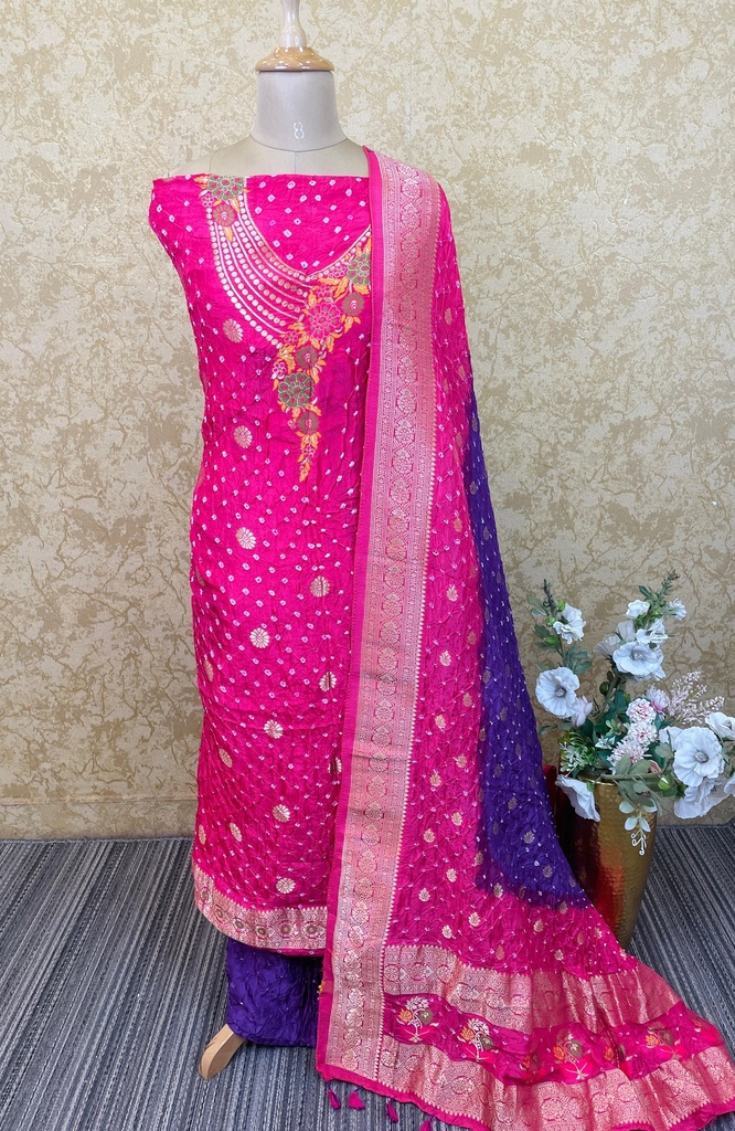 Bandhani Dola Silk Suit 5012