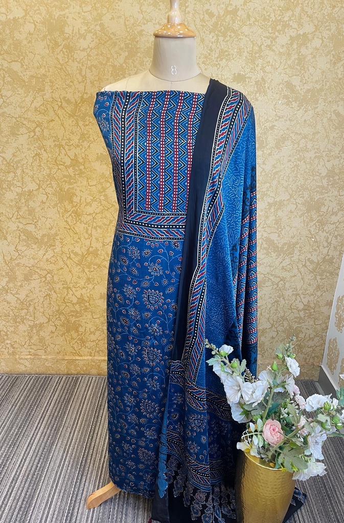 Ajrakh Modal Silk Suit 5012