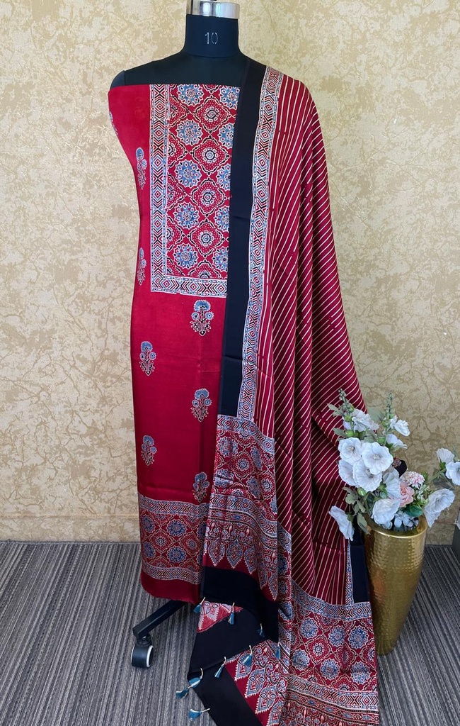 Ajrakh Modal Silk Suit 5012