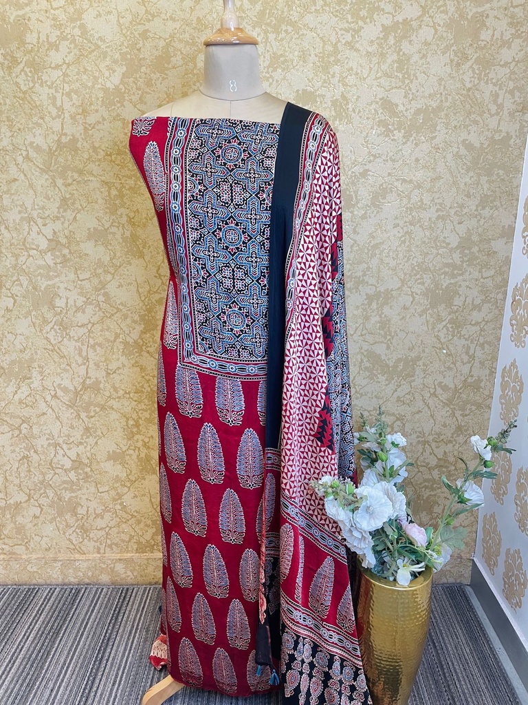 Ajrakh Modal Silk Suit 5012 