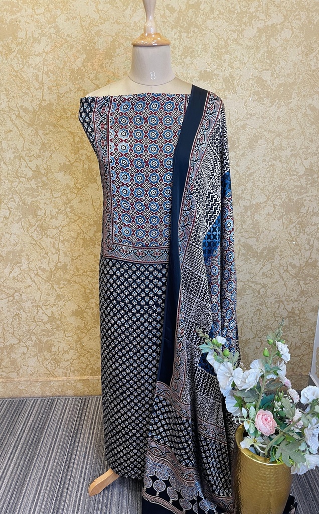 Ajrakh Modal Silk Suit 5012