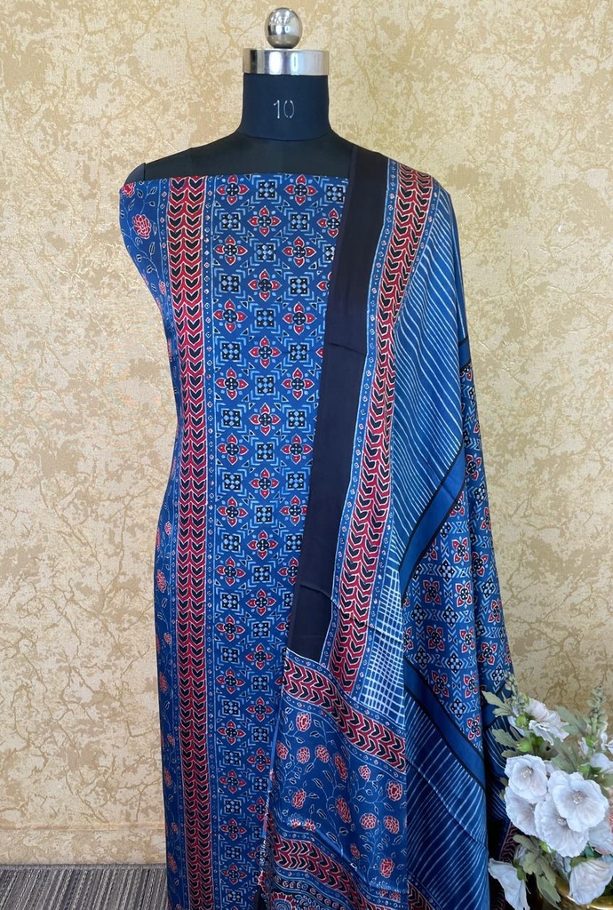 Ajrakh Modal Silk Suit 5012
