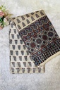 Ajrakh Handblock Printed Mashru Silk Fabric 4215