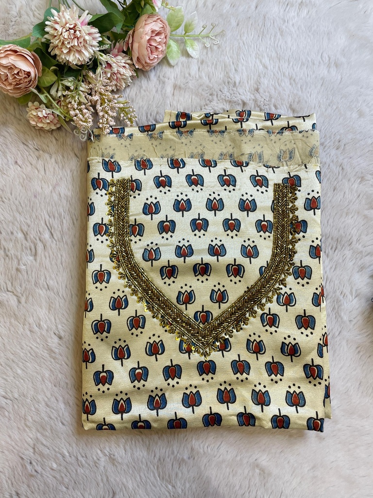 Ajrakh Mashru Silk Fabric 4215