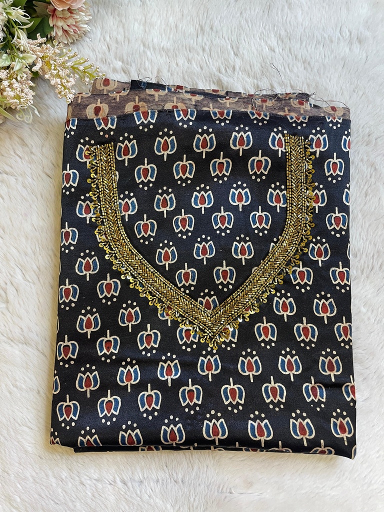 Ajrakh Mashru Silk Fabric 4215