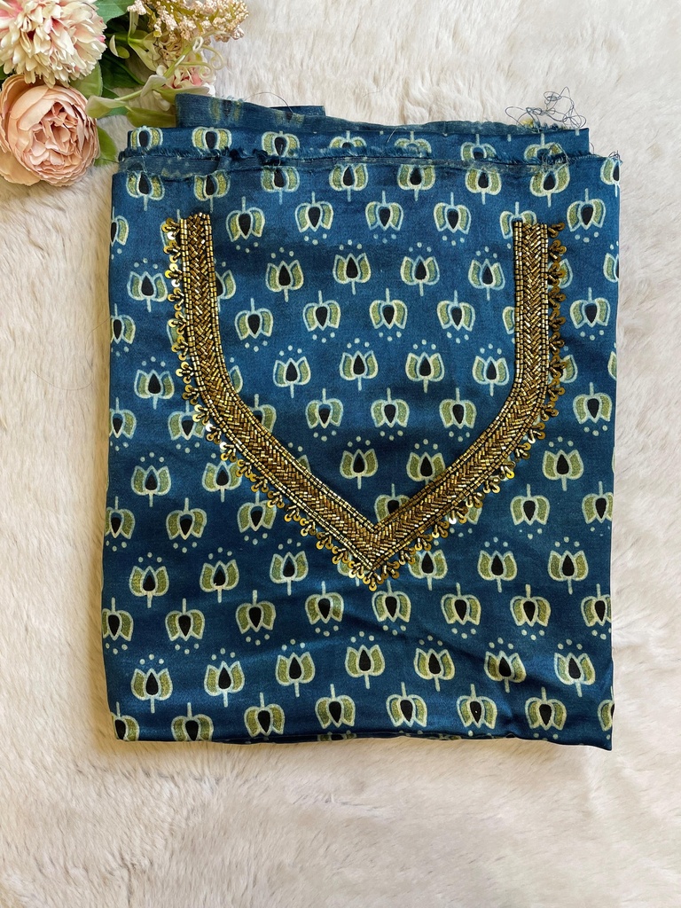 Ajrakh Mashru Silk Fabric 4215