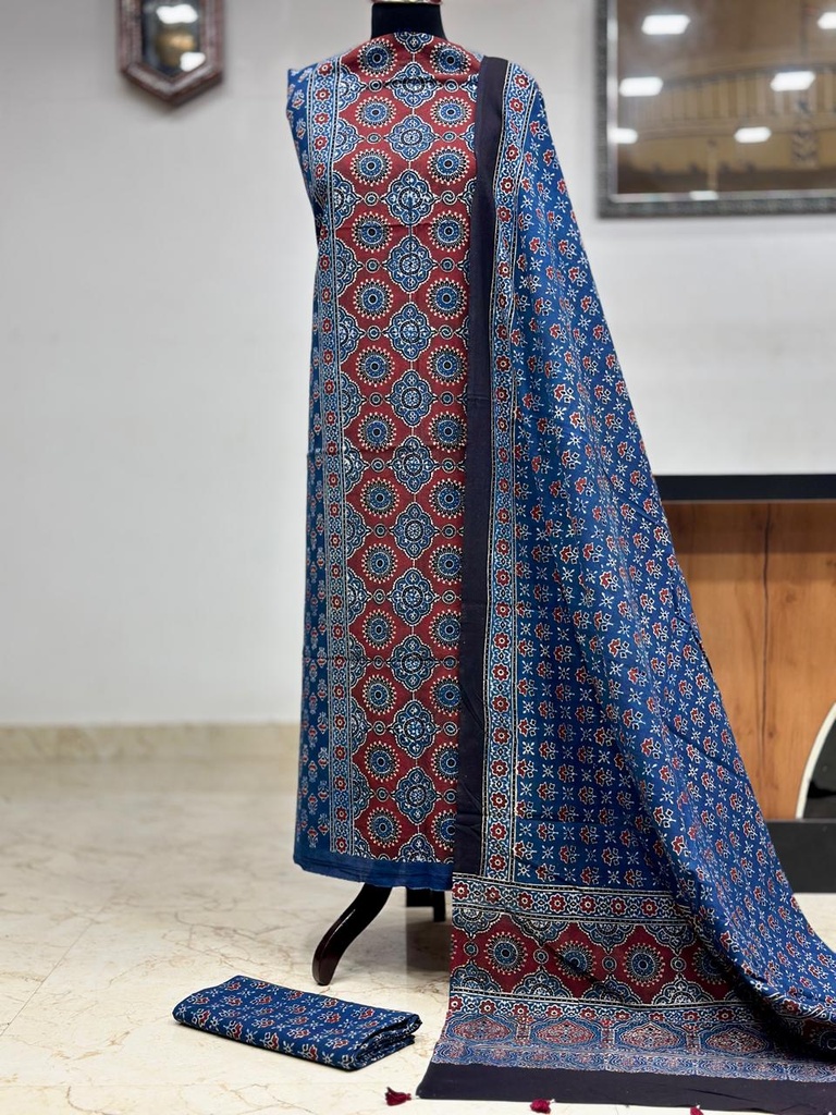 Premium Ajrakh Cotton Suits 4558