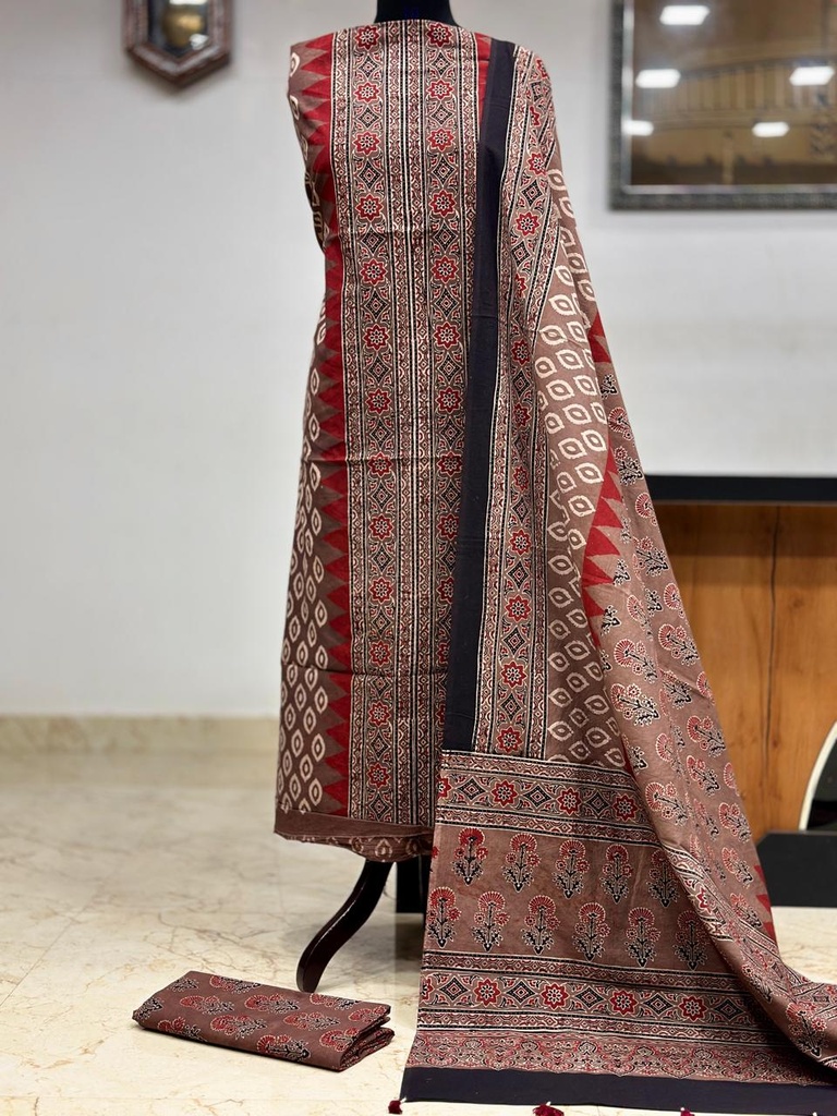 Premium Ajrakh Cotton Suits 4558